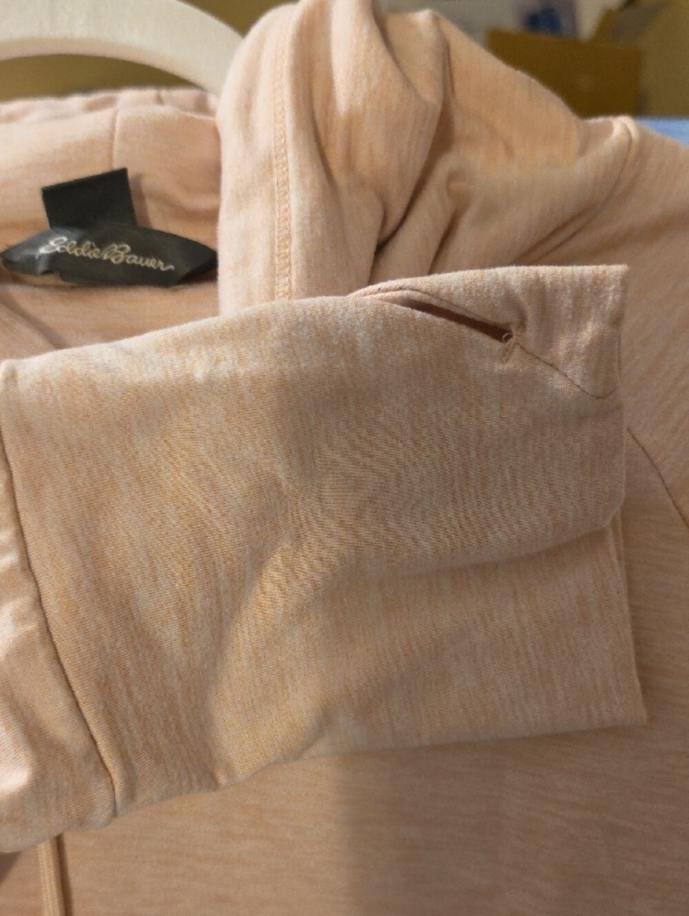 Eddie Bauer Peach Zip-Up Hooded Sweater - Picture 3 of 3